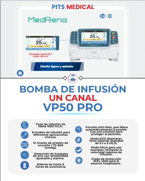 BOMBA DE INFUSION UN CANAL VP50 PRO