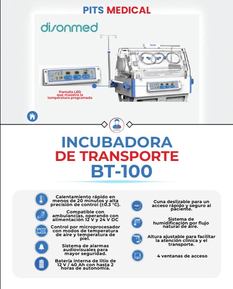 INCUBADORA DE TRANSPORTE BT 100